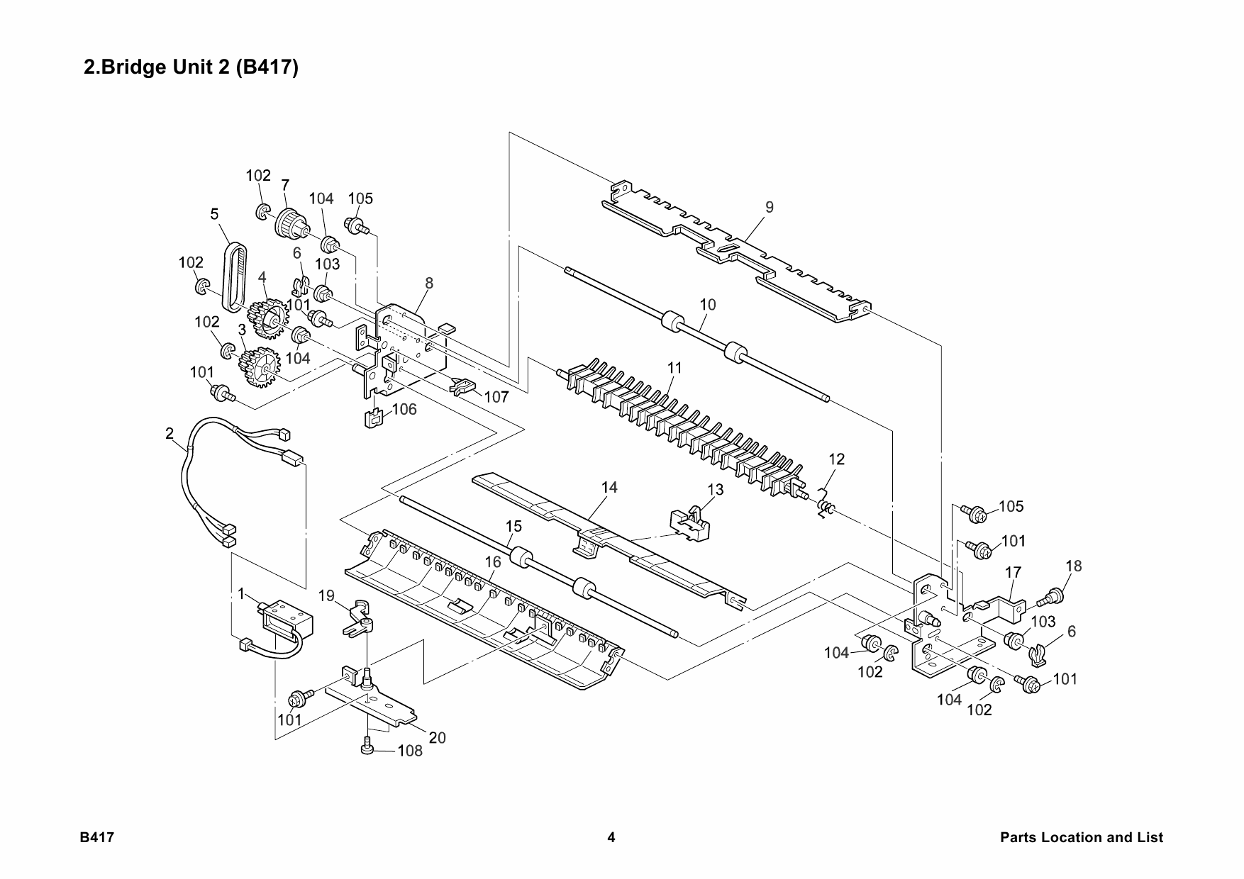 RICOH Options B417 BRIDGE-UNIT Parts Catalog PDF download-4